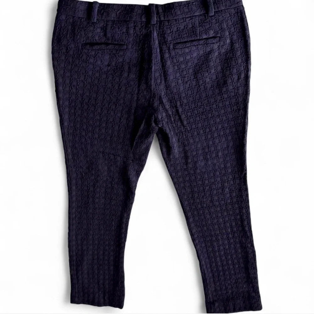 Tory Burch Kayden Basketweave Navy Pants (Small)
